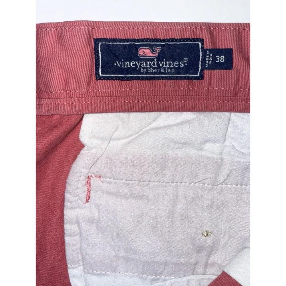 Vineyard Vines Club Shorts Flat Front Cotton Twill Nantucket Red Size 38 Preppy